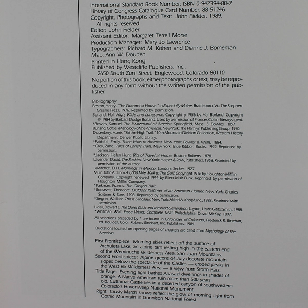 Colorado, Lost Places and Forgotten Words by John Fielder (1989, Hardcover)