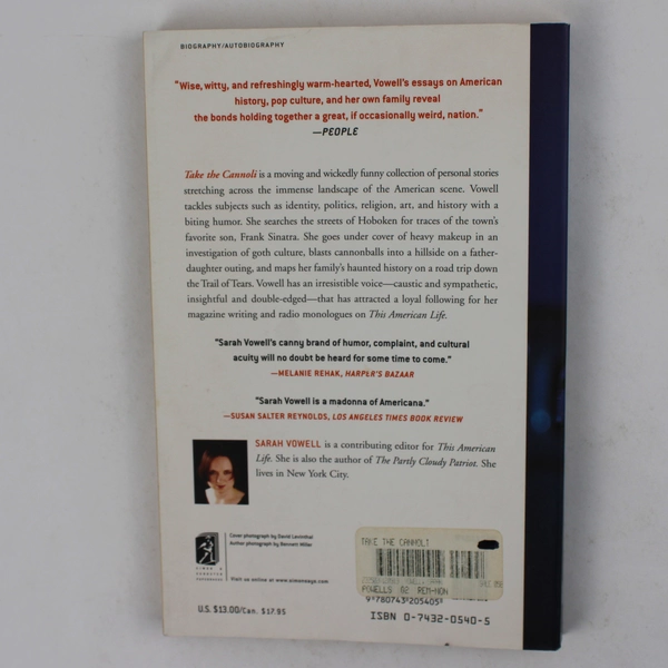 Take the Cannoli : Stories from the New World by Sarah Vowell (2001, Paperback)