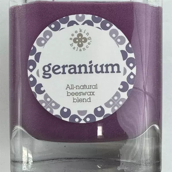 Root Seeking Balance Square Jar Candle Geranium For Relaxation Unused
