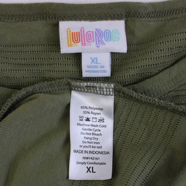 LuLaRoe Army Green Textured Short-Sleeve T-Shirt Women's Size XL