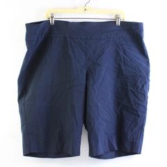 Ruby Rd. Navy Blue Flat Front Pull On Shorts Women's Size 24W