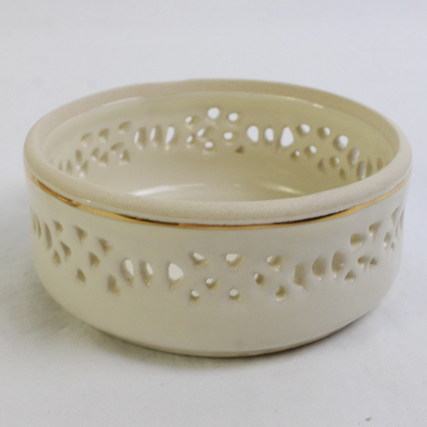 Unmarked Vintage Ceramic Santa Claus Christmas Trinket Box 3 3/4"