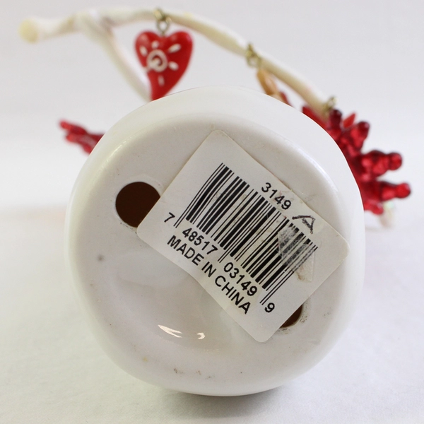 Vintage Porcelain and Glass Christmas Snowman Figure 10.5"