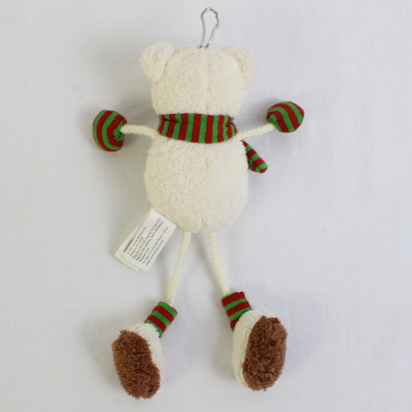 2007 Animal Adventure Plush Bear Christmas Tree Ornament 7"