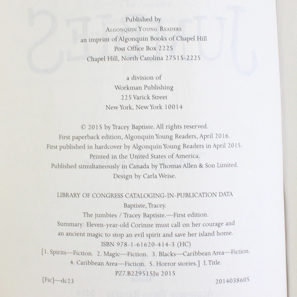 The Jumbies by Tracey Baptiste Trade Paperback 2016