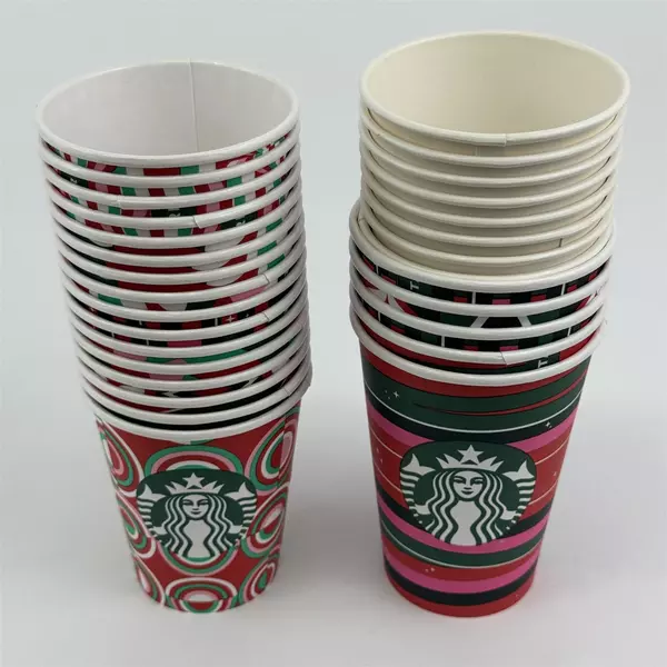 29 Starbucks Coffee Disposable Paper Cups Assorted Patterns And Sizes