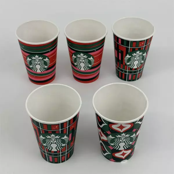 29 Starbucks Coffee Disposable Paper Cups Assorted Patterns And Sizes