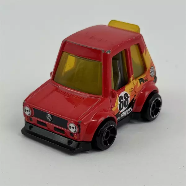 2021 Hot Wheels Tooned VW Golf MK1 RED 1 1/4 Inch Diecast Car Number 68