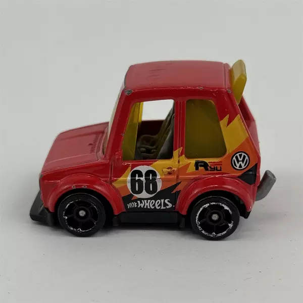 2021 Hot Wheels Tooned VW Golf MK1 RED 1 1/4 Inch Diecast Car Number 68