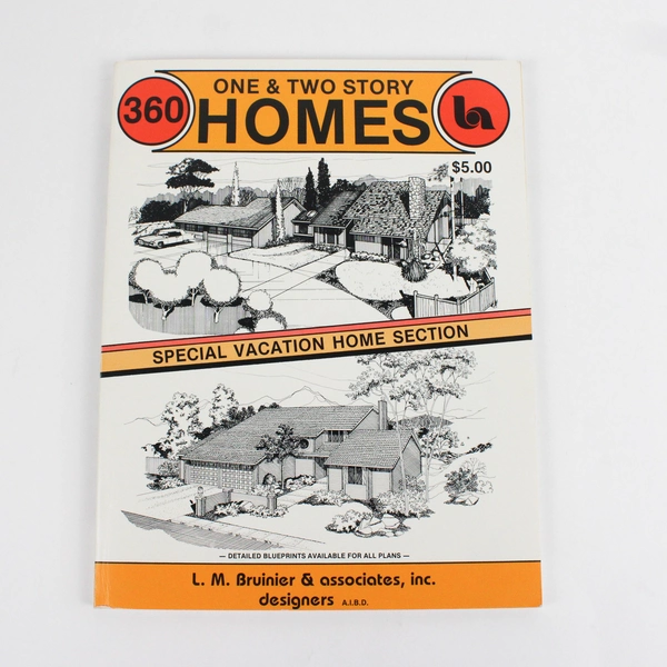 360 One & Two Story Homes Vintage Plan Book LM Bruinier (1985, Paperback)