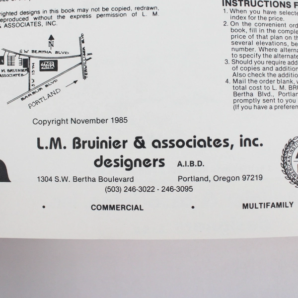 360 One & Two Story Homes Vintage Plan Book LM Bruinier (1985, Paperback)