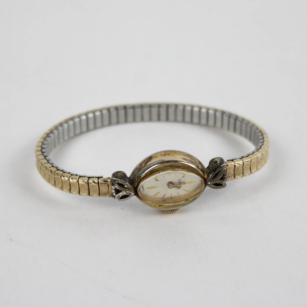 Elgin 10k Gold Vintage Women's Wristwatch, SS Back, Swiss-made, Untested 