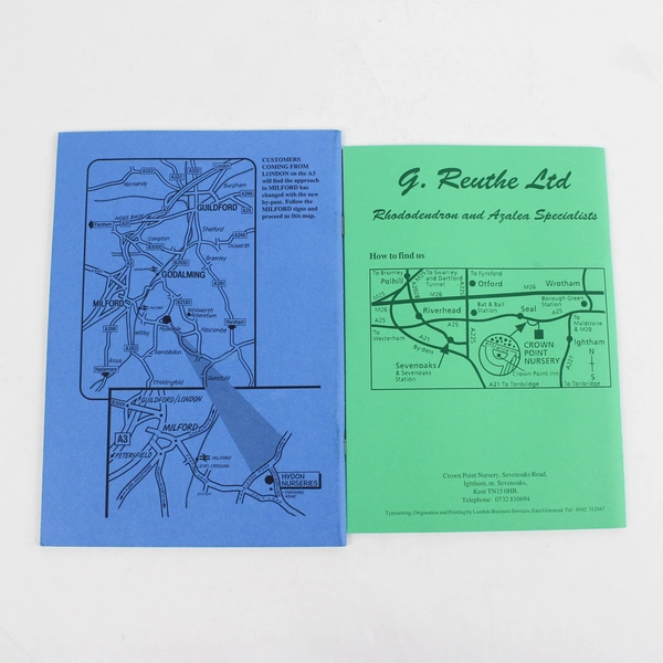 Lot of 2 Vintage British Rhododendron Nursery Catalogs Hydon Reuthe Paperback