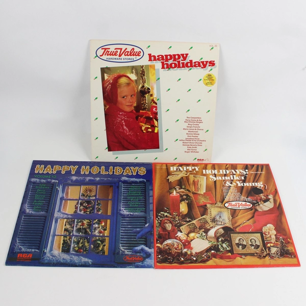 Lot of 3 True Value Happy Holidays Vinyl LPs Vol 12 13 20 Vintage 1980s