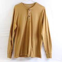 Old Navy Yellow Long-Sleeve Henley Shirt Men's Size Large