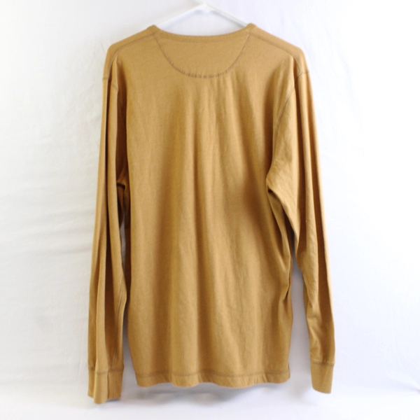 Old Navy Yellow Long-Sleeve Henley Shirt Men's Size Large