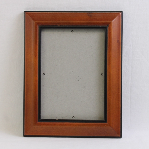 Walnut with Black Trim Photo Frame 7"x9" Free Standing or Wall Hang