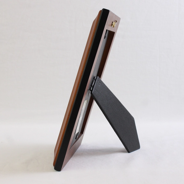 Walnut with Black Trim Photo Frame 7"x9" Free Standing or Wall Hang