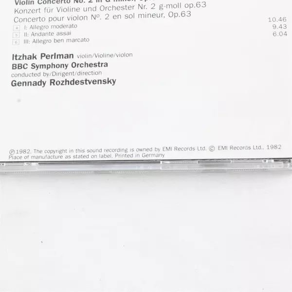 Prokofiev: The Two Violin Concertos by Itzhak Perlman BBC Symphony CD 