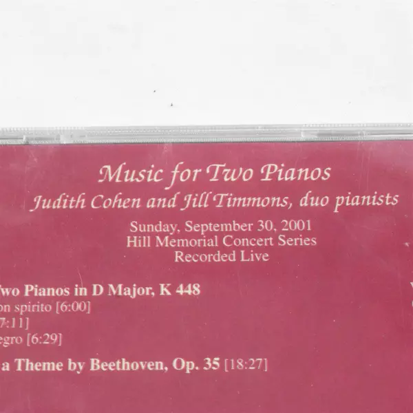 Cohen / Timmons Duo In Tandem Music for 2 Piano Album Brand New Sealed