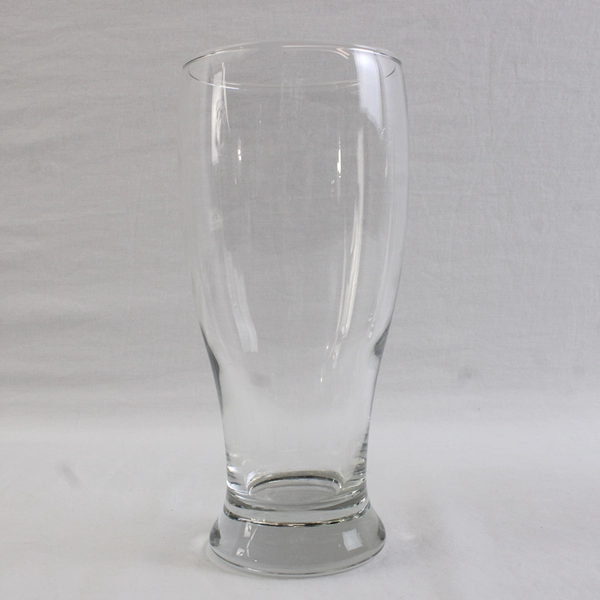 Lot Of 2 Matching Unbranded Clear Glass Pint Glasses 7.25" Tall 3.5" Diameter