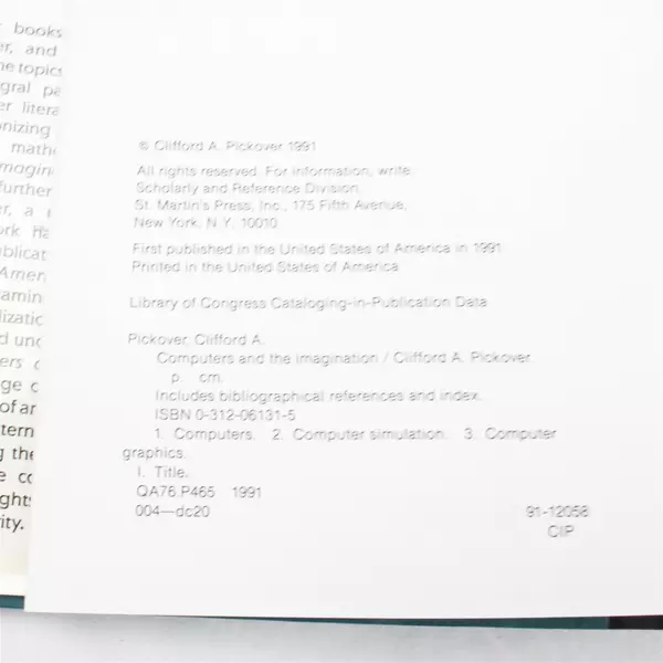 Computers and the Imagination Visual Adventures Beyond - Clifford A. Pickover HC