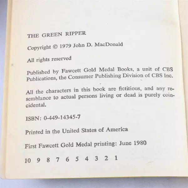 The Green Ripper Travis McGee by John D. MacDonald 1979 Vintage Paperback Novel