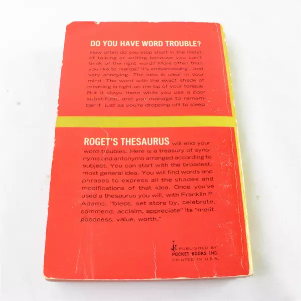 Roget's Pocket Thesaurus C.O. Sylvester Mawson 1965 Paperback