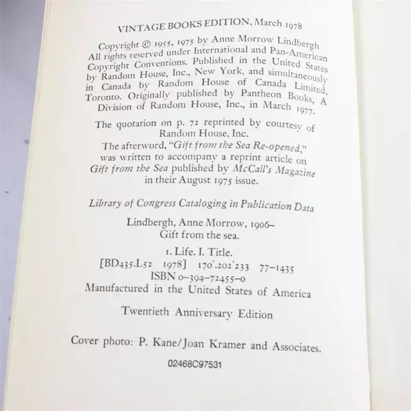 Gift from the Sea Anne Morrow Lindbergh 1978 Vintage Paperback