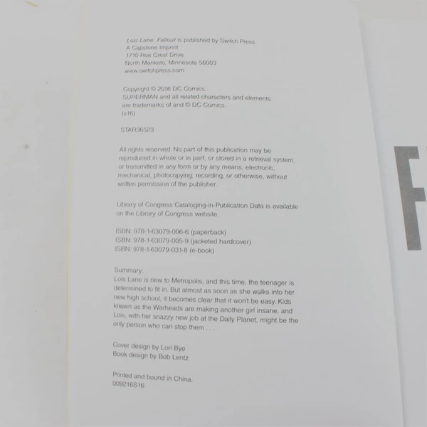 Lois Lane: Fallout by Gwenda Bond Paperback Novel 