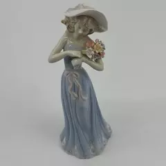 Vintage 1998 House of Lloyd Gathering Flowers 8" Porcelain Girl Figurine