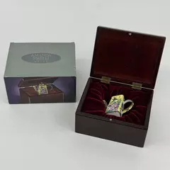 Amanda Smith Gifts Enamel Teapot With Velvet Lined Wood Box