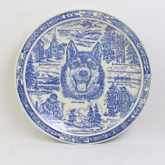 Vintage Vernon Kilns Alaska State Collector Plate Blue Transfer