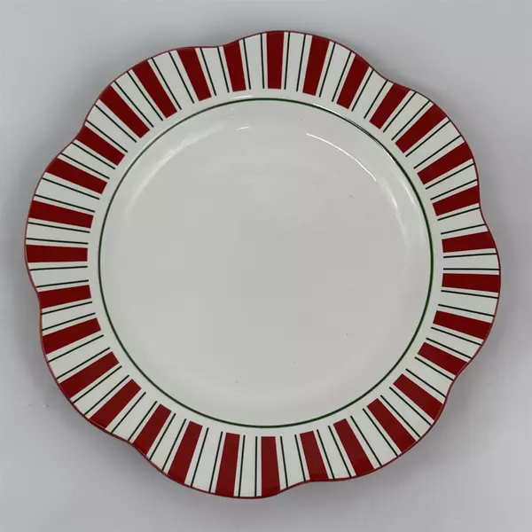 Pier 1 Imports Candy Cane Serving Platter 11 Inch Red White Green Stripes