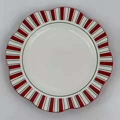 Pier 1 Imports Candy Cane Serving Platter 11 Inch Red White Green Stripes