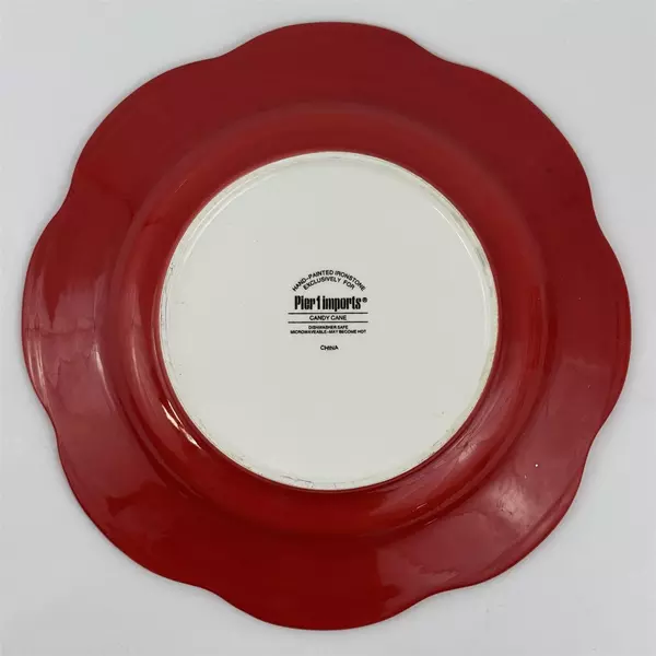 Pier 1 Imports Candy Cane Serving Platter 11 Inch Red White Green Stripes