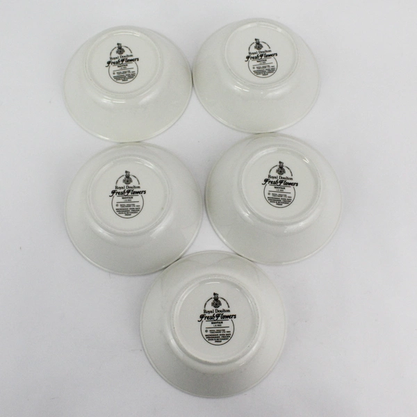 5 Royal Doulton Fresh Flowers Mayfair round Cereal Bowls 6.25 Inch