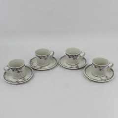 4 Sets of Royal Doulton Lambethware Mayfair Cups and Saucers 