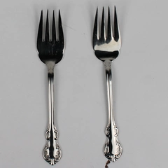 Lot Of 2 Wallace Silver Camden (Stainless) Flatware Cold Meat Serving Forks 9"
