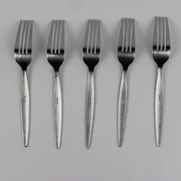 Lot Of 5 Oneida Silver Satin Teresa (Stainless) Flatware Dinner Forks 8.25" Long