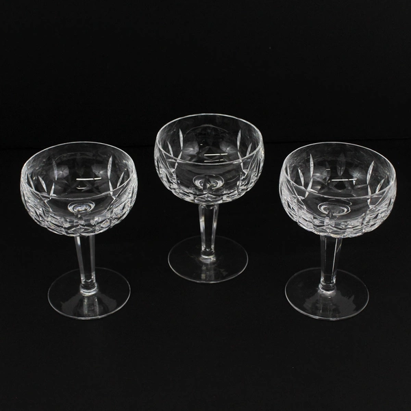 Set of 3 Vintage Waterford Crystal Kildare Champagne Coupe Sherbet Glasses 1970s