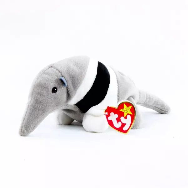 Ty Beanie Baby Ants 1998 Gray Anteater Plush Doll Toy With Tag