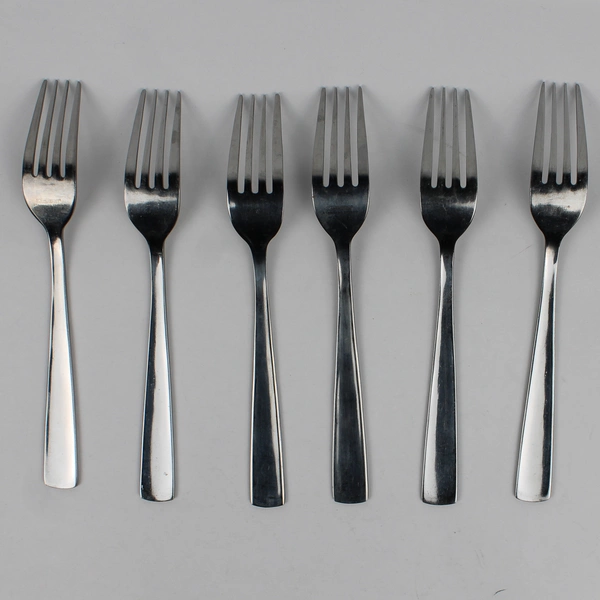 Set of 6 Cambridge Silver Grasmere-Sand Pattern Dinner Forks Stainless Rare