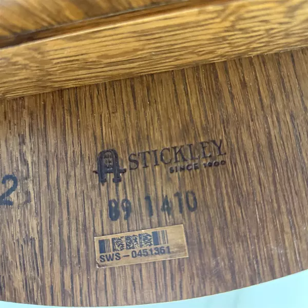 Stickley Gus Round Oak Wood Lamp Table