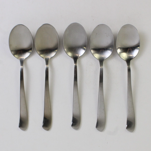Lot Of 5 Wallace Silver Saybrook (Stainless) Flatware Teaspoons 6" Long