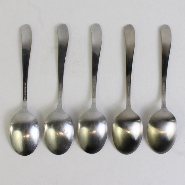 Lot Of 5 Wallace Silver Saybrook (Stainless) Flatware Teaspoons 6" Long