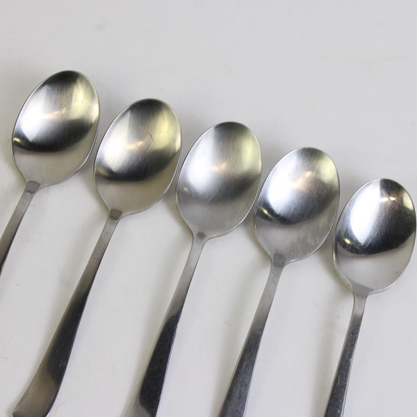 Lot Of 5 Wallace Silver Saybrook (Stainless) Flatware Teaspoons 6" Long
