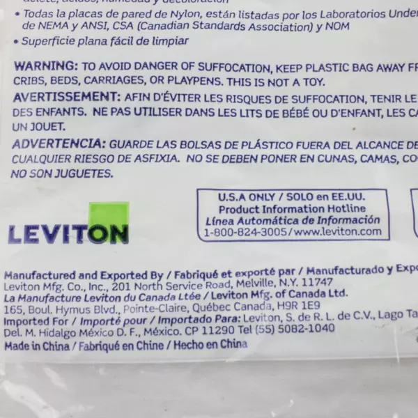 Leviton Preferred 3/8" Larger White Duplex Receptacle 2-Gang Midway Wallplate