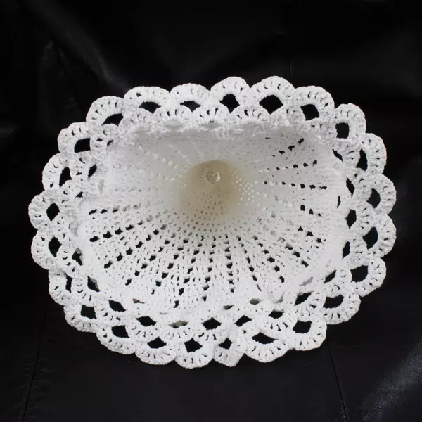 Vintage Crocheted Angel Christmas Tree Topper 6" Pigtails Halo Pre-Owned Good