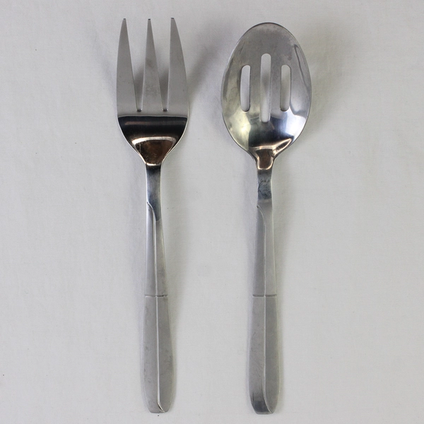 Lot Of 2 Cambridge Silver Asher-Sand (Stainless) Flatware Serving Set